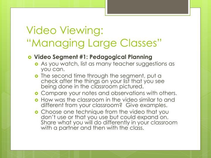 managing the classroom ppt video