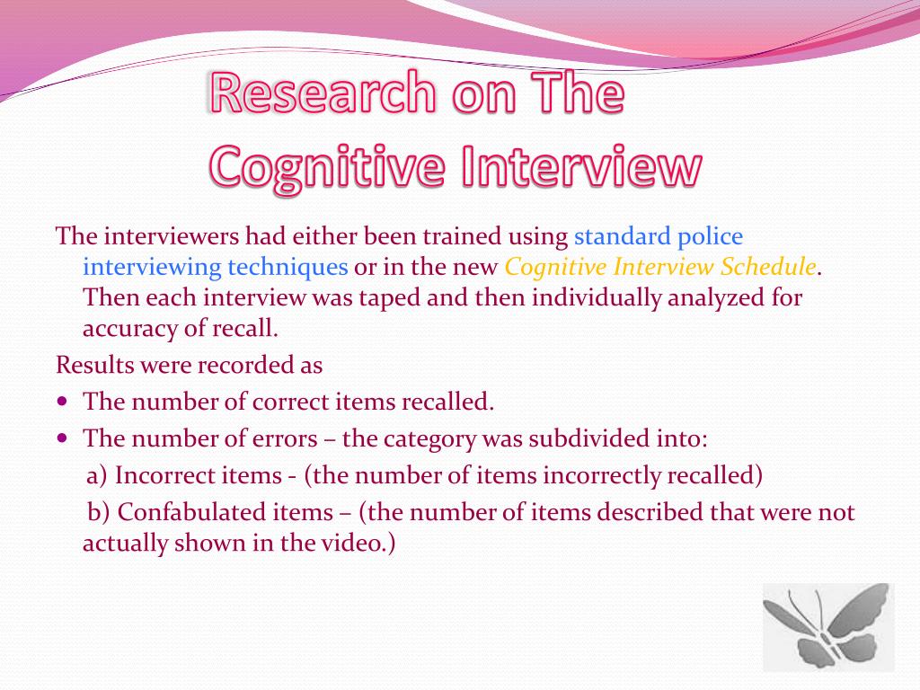 cognitive interview case study