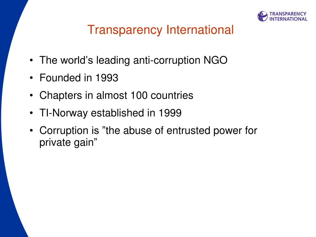 PPT - Transparency International and the fight against corruption ...