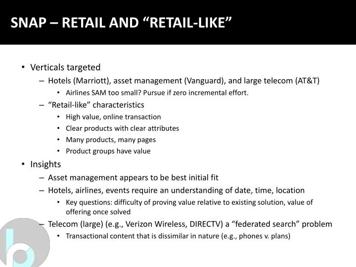 snap retail and retail like n.