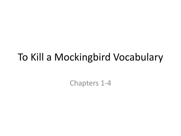 to kill a mockingbird vocabulary n.