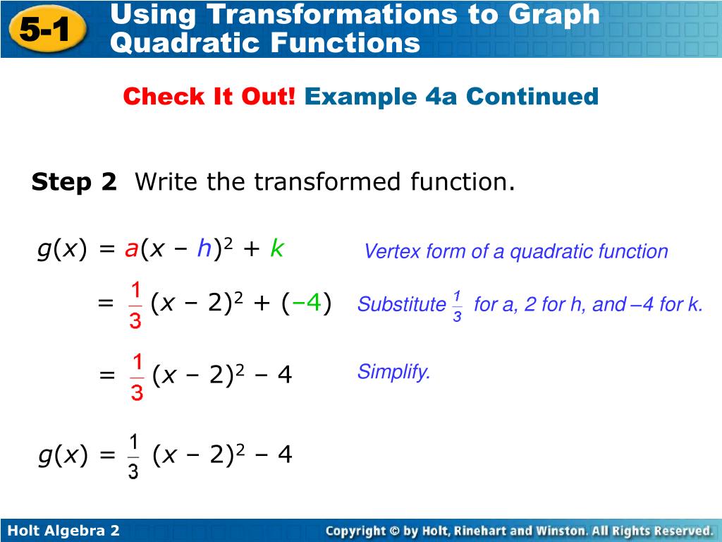 PPT - 2222.2222 b Writing equations in vertex form PowerPoint