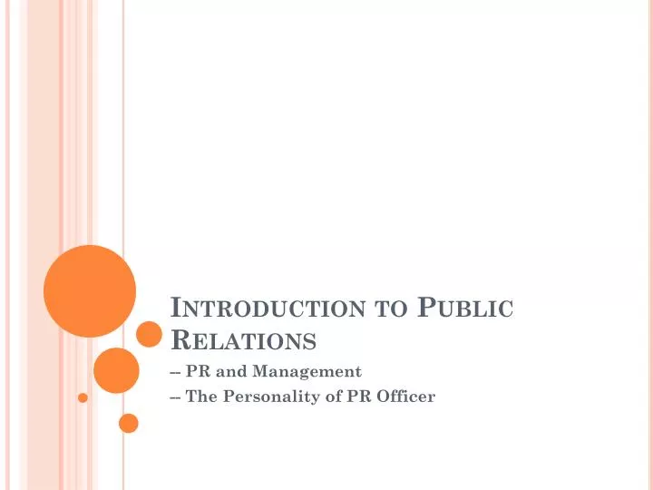 PPT - Introduction to Public Relations PowerPoint Presentation, free ...