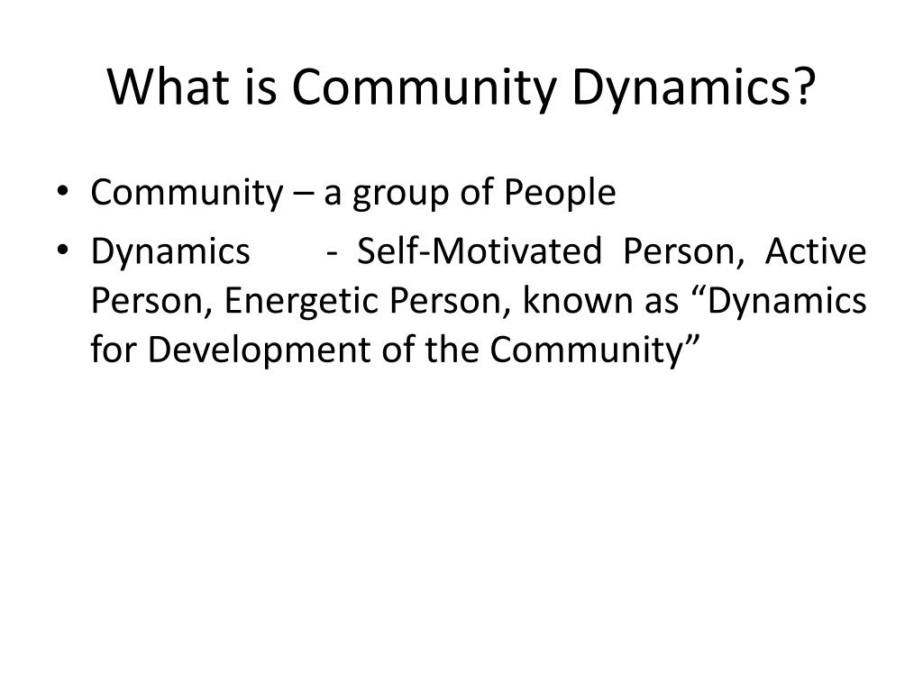 community dynamics essay