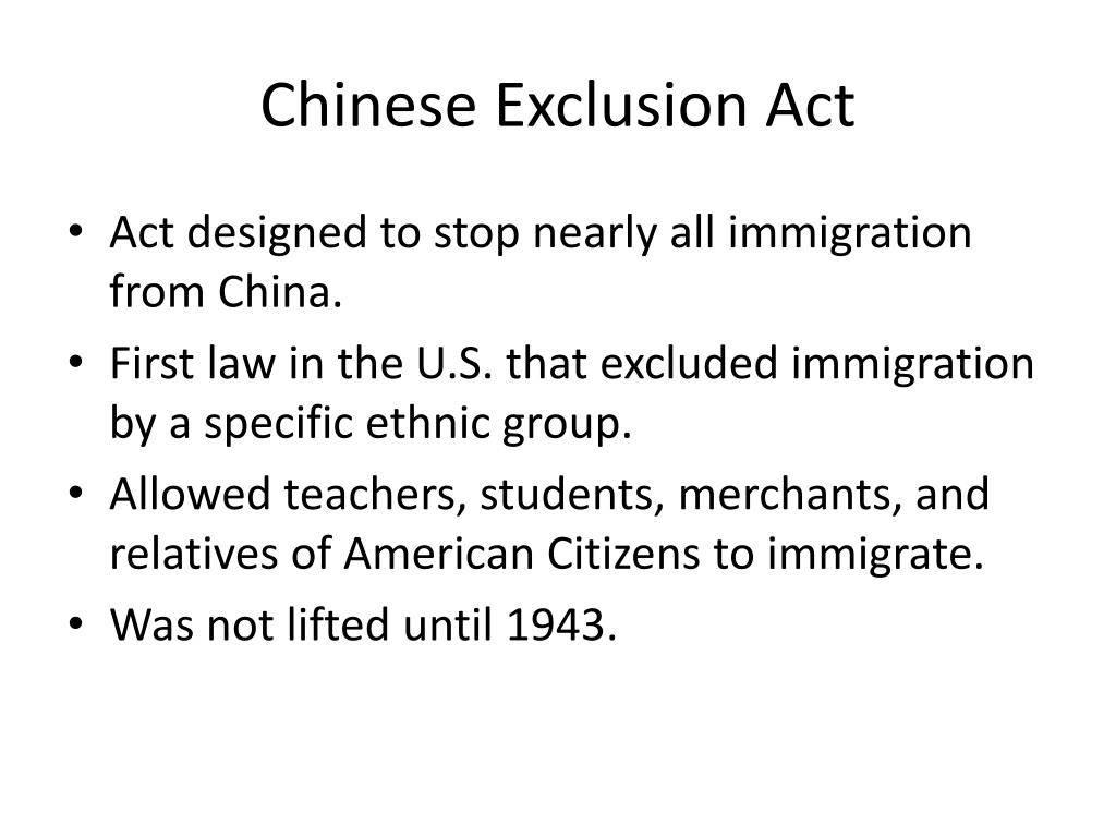 PPT Chinese Immigration to the United States PowerPoint Presentation
