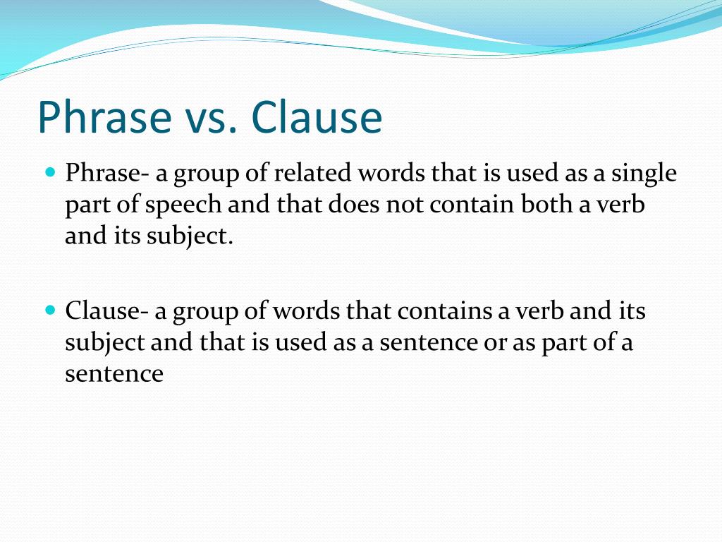 phrases and clauses presentation