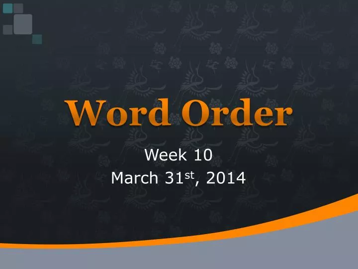 word order presentation