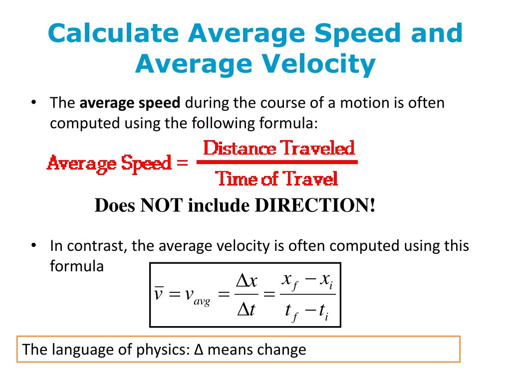 physics average speed formula