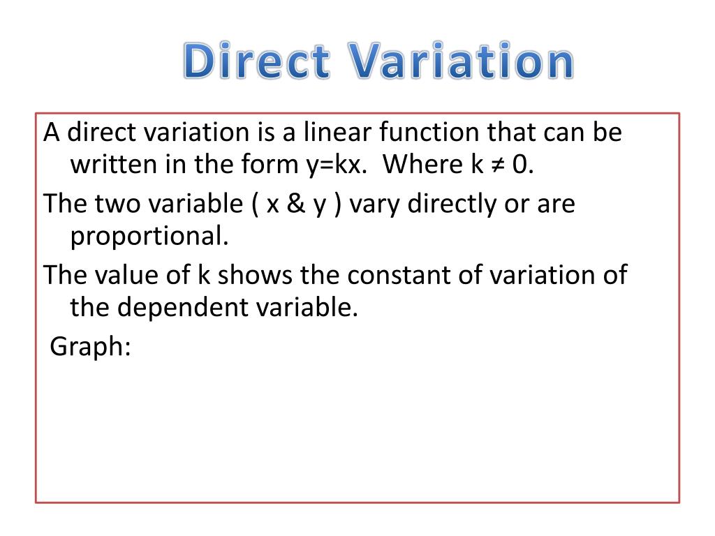 PPT - Direct, Inverse and Joint Variation PowerPoint Presentation, free ...