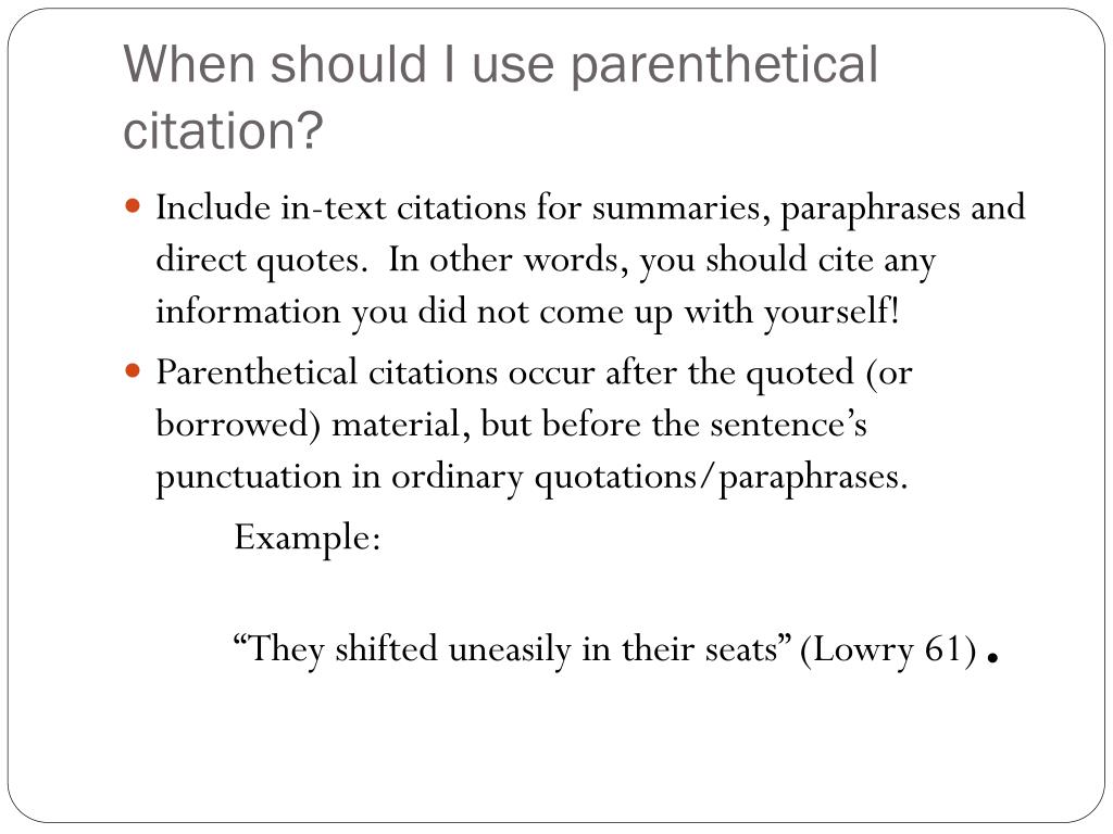 parenthetical citation how to