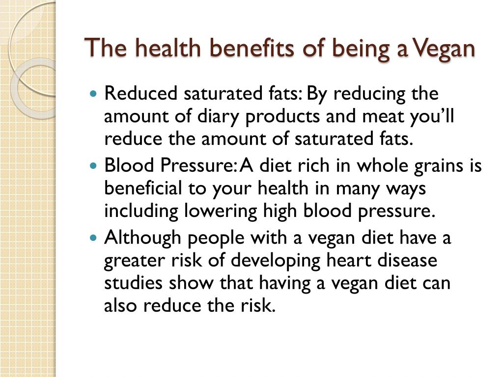 Health advantages of vegan diet