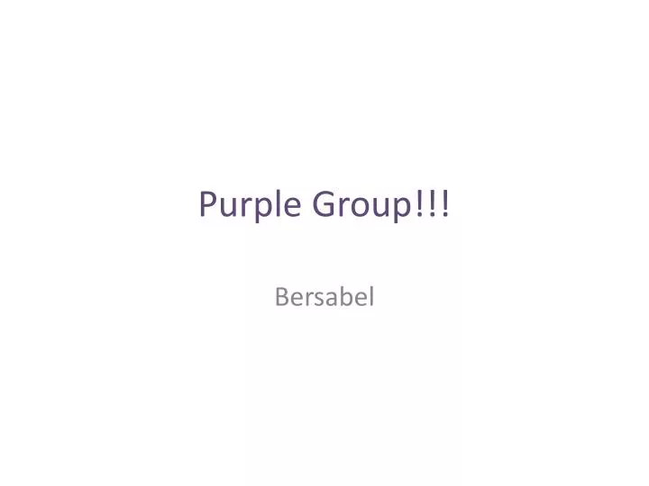 purple group n.