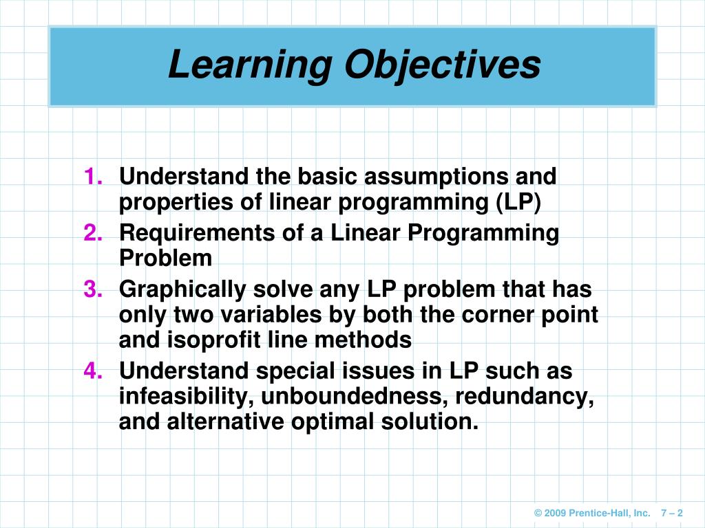 objectives of linear programming