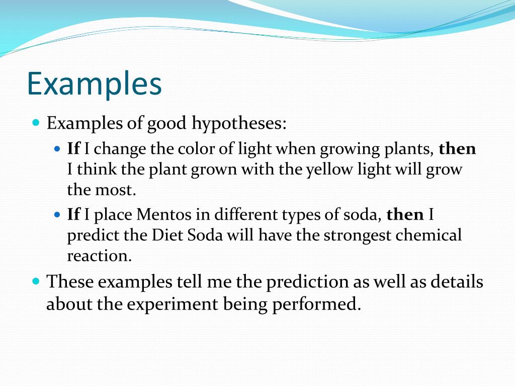 hypothesis examples science
