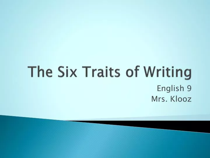 the six traits of writing n.
