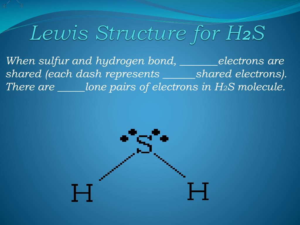 Lewis Structure for H2S.