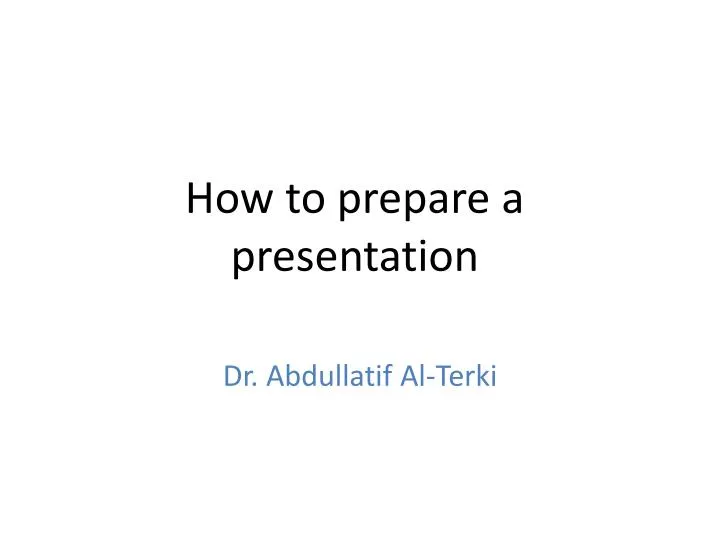 how to prepare a presentation n.