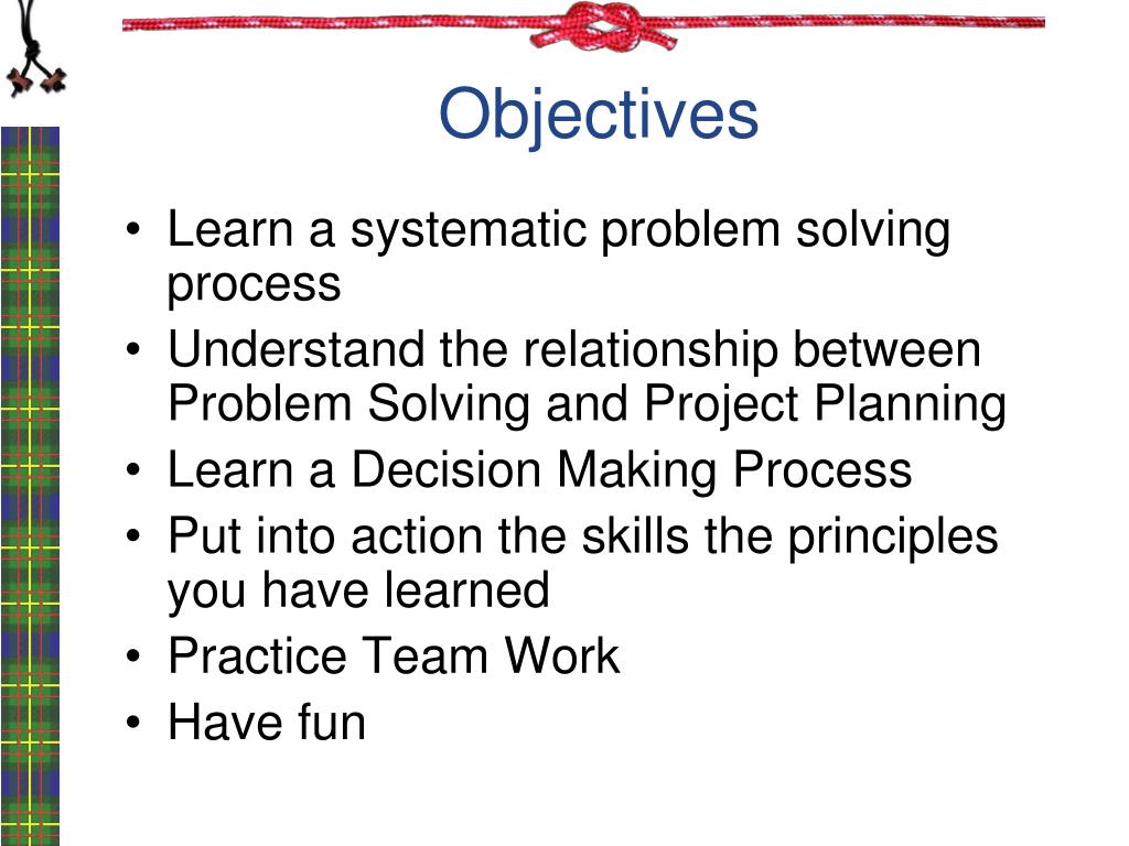 objectives of problem solving team