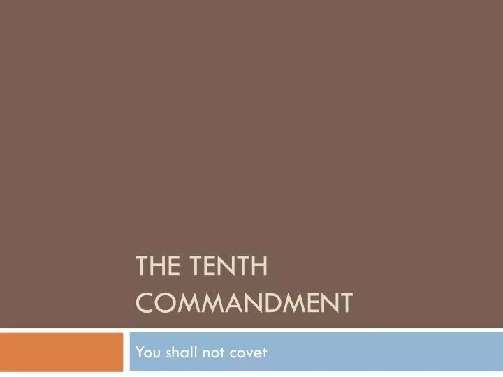 the tenth commandment n.