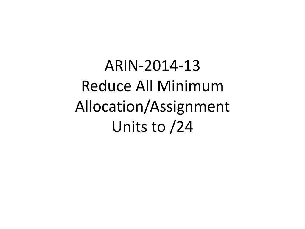 arin assignment vs allocation