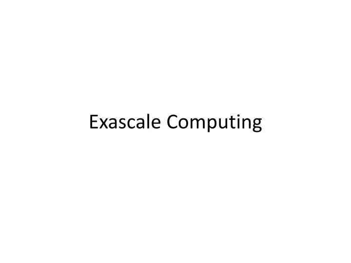 exascale computing n.