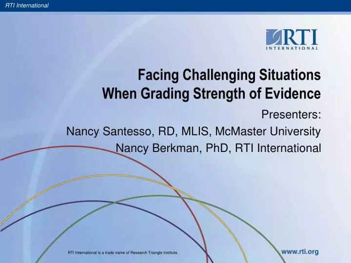 facing challenging situations when grading strength of evidence n.