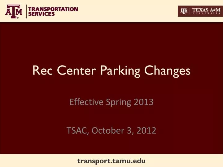 rec center parking changes n.