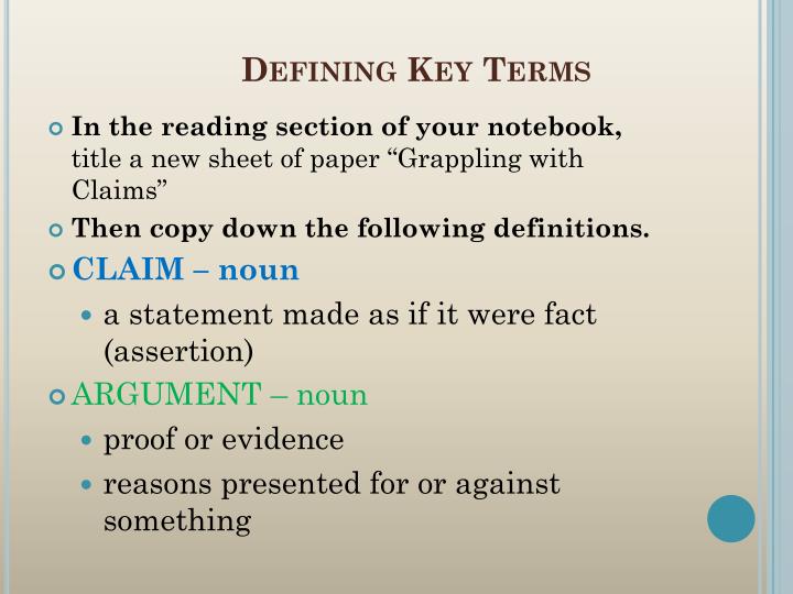 definitions of key terms definitions of key terms