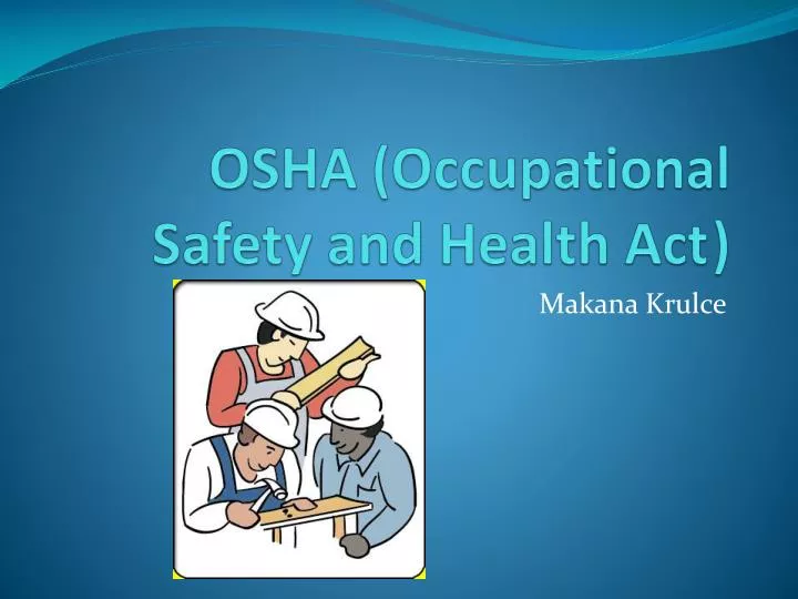 introduction to occupational health and safety powerpoint ppt presentation