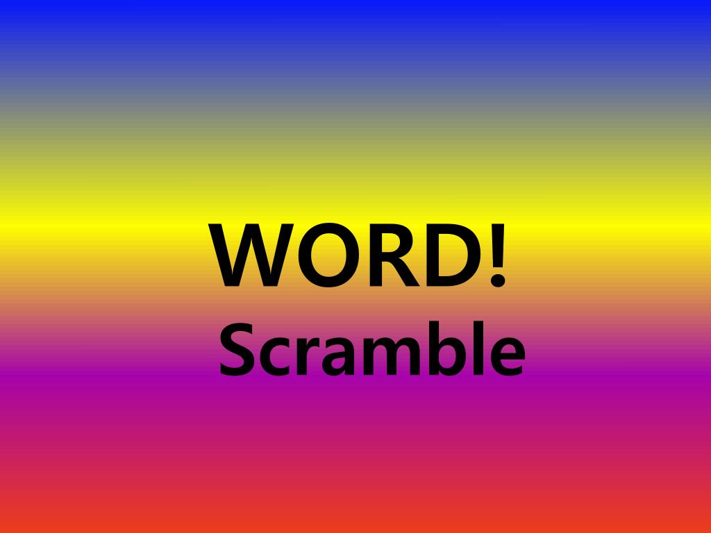 word scramble for presentation