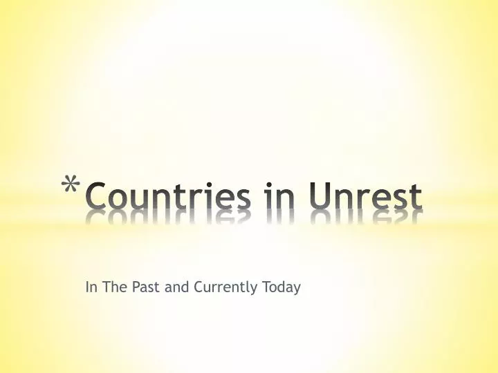countries in unrest n.