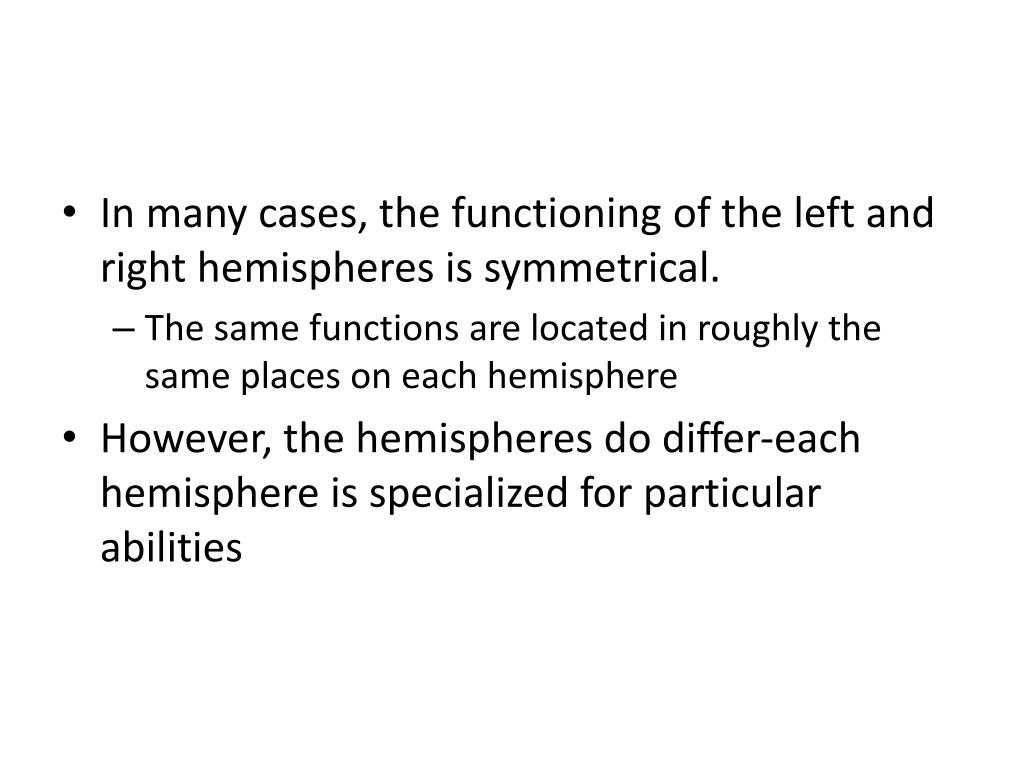 Specialization in the Cerebral Hemispheres PowerPoint ... Biology Diagrams