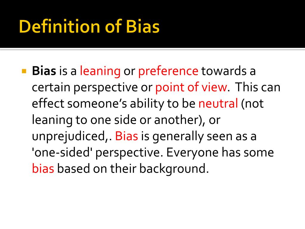 Presentation Bias Definition