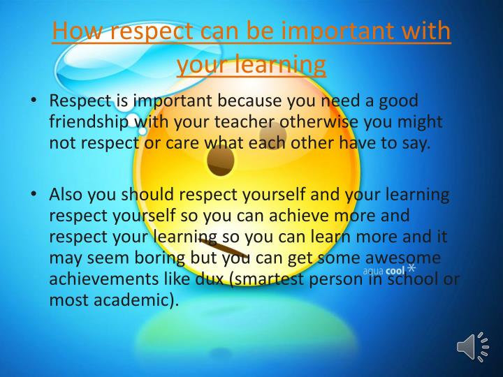 why is respect important in school essay