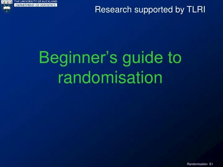 beginner s guide to randomisation n.