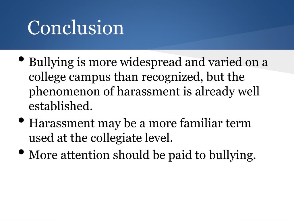 what is conclusion of bullying