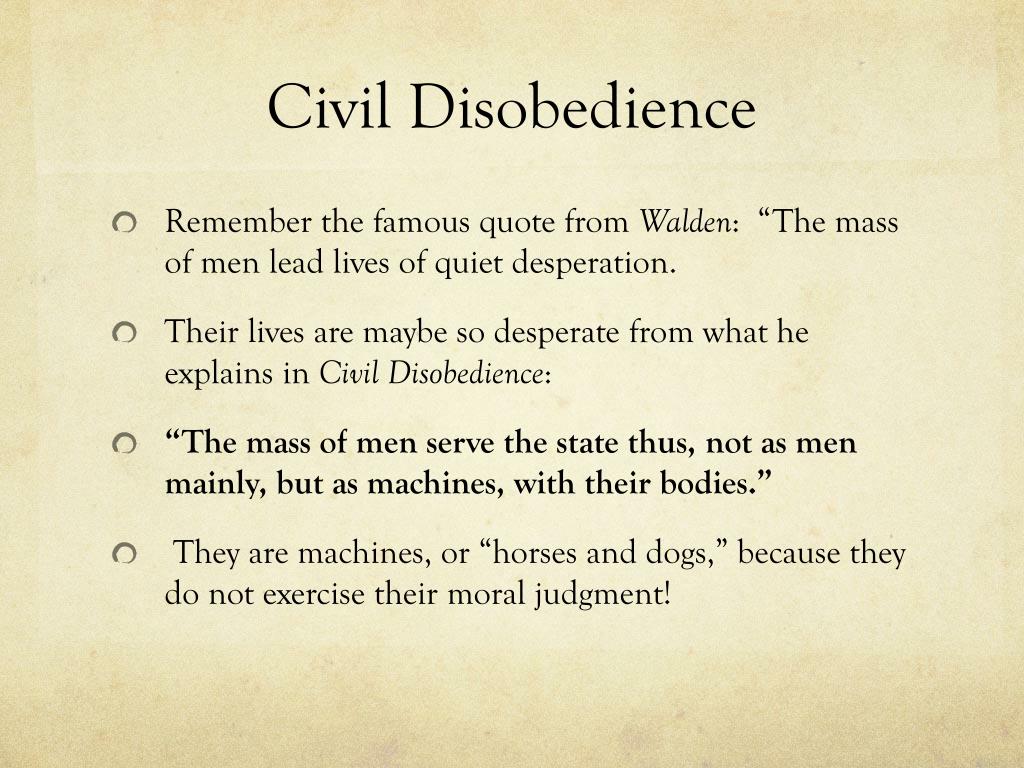 summary of the essay civil disobedience