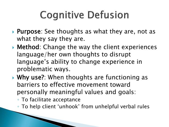 How Does Cognitive Defusion Work