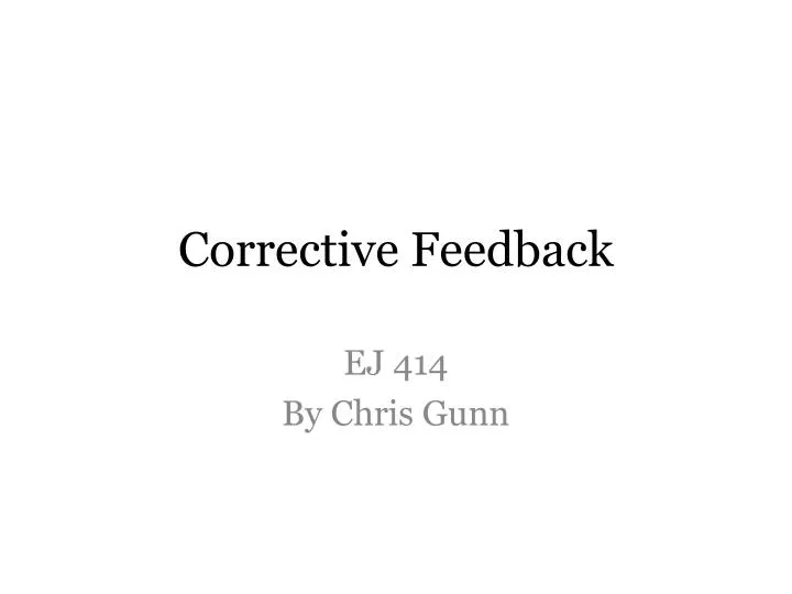 corrective feedback n.