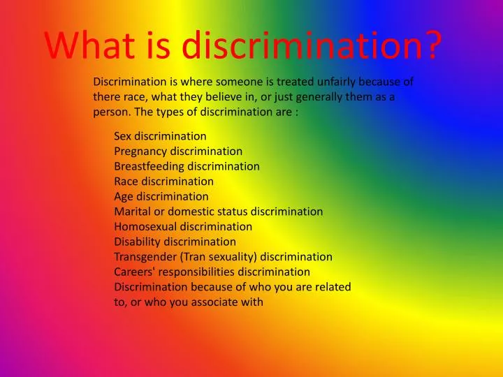 PPT What Is Discrimination PowerPoint Presentation Free Download 