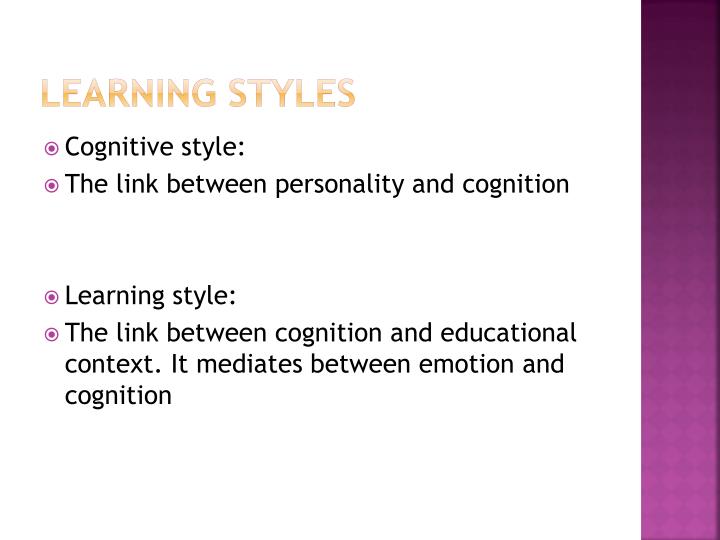cognitive styles cognitive styles