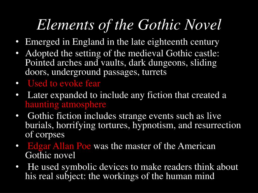 characteristics of gothic novel essay