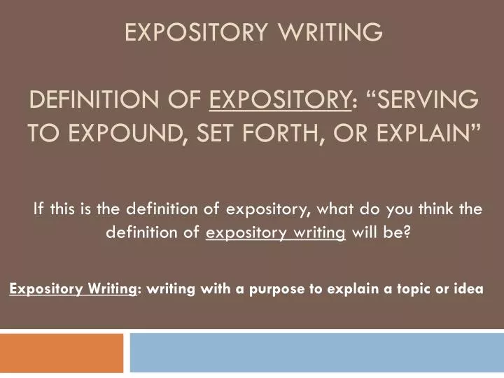 explain expository writing