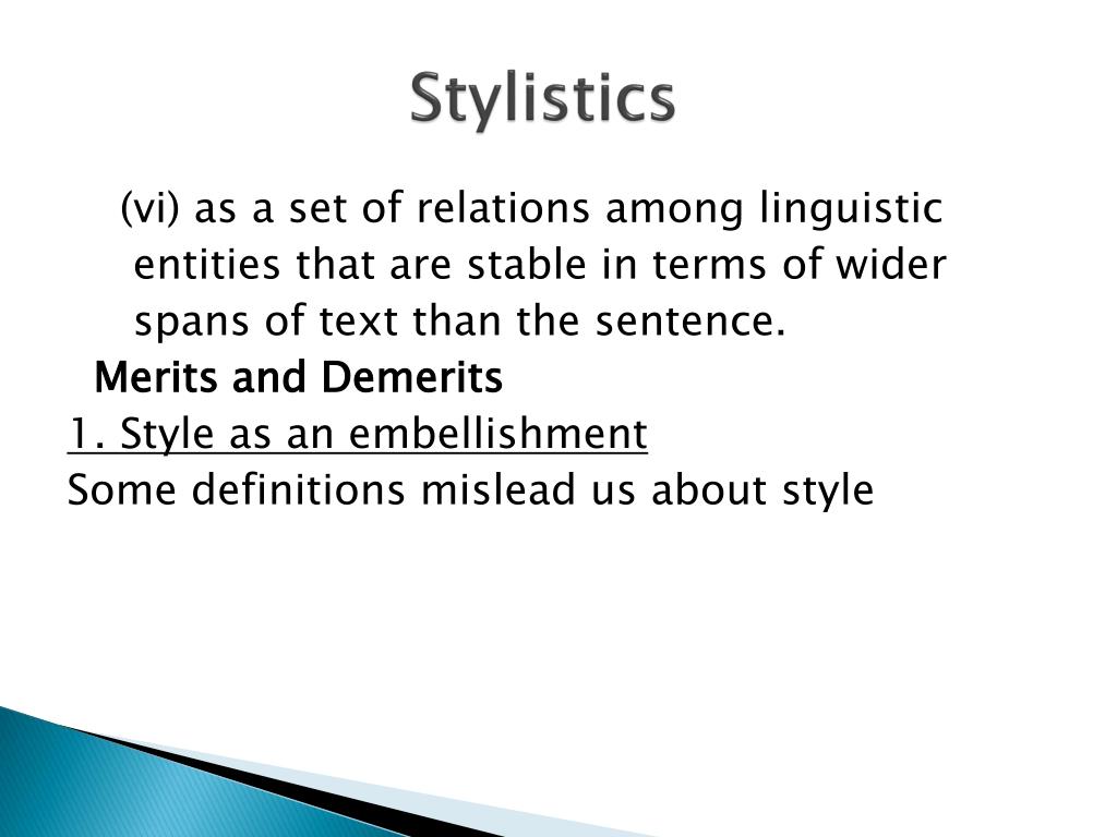 definition of style and stylistics