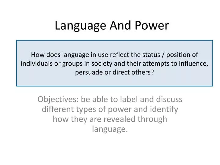 essay on language and power