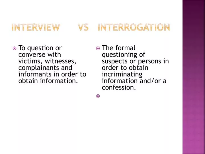 PPT - Interview vs interrogation PowerPoint Presentation, free download