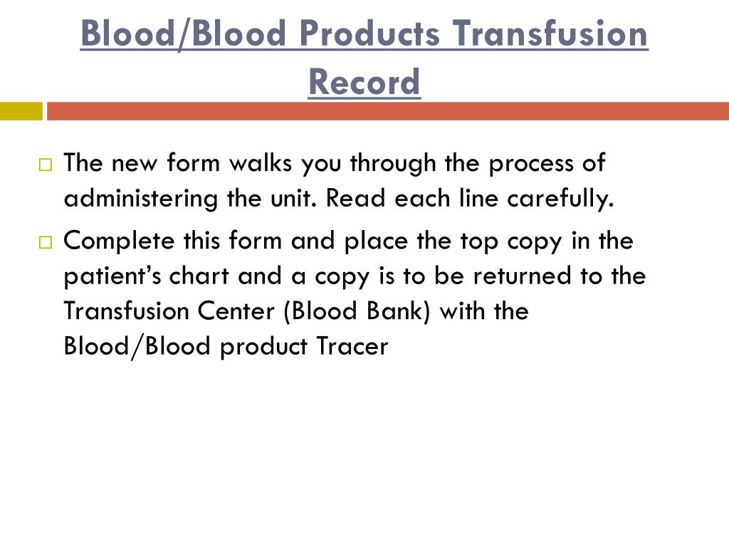 Blood Products Chart