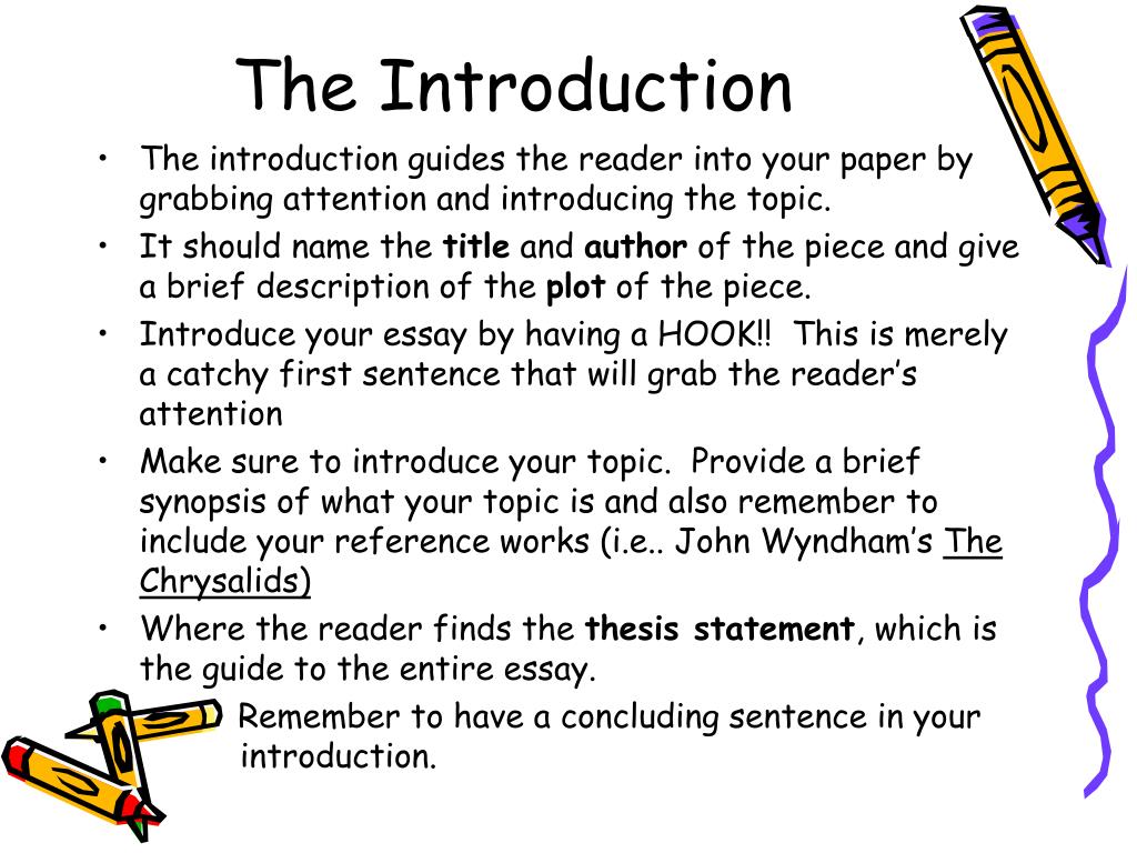 writing an introduction to an essay ppt