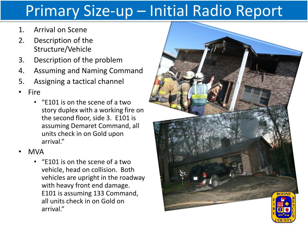 initial sizeup report initial sizeup report