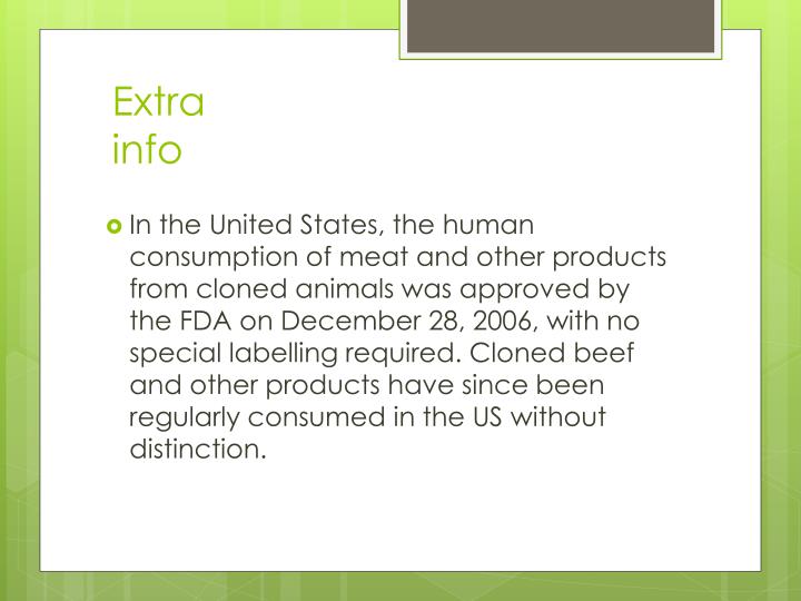 the history characteristics and fda regulation of animal cloning Cloning genetically modified organisms (gmo) replication of genetically modified organisms is usually conducted via cloning to maintain the hormone the history characteristics and fda regulation of animal cloning regulation. the history characteristics and fda regulation of animal cloning Cloning genetically modified organisms (gmo) replication of genetically modified organisms is usually conducted via cloning to maintain the hormone the history characteristics and fda regulation of animal cloning regulation.